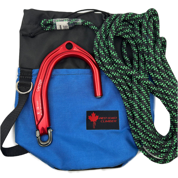 DMM Captain Throwing Hook Kit with 30 feet lanyard & West Coast Climber Ditty Bag